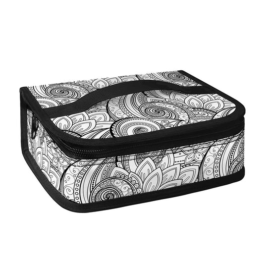 Zentangle Flower Pattern Print Small Lunch Bag