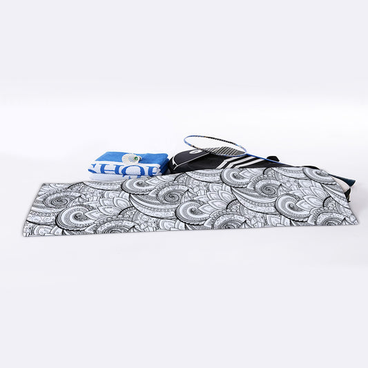 Zentangle Flower Pattern Print Sports Towel