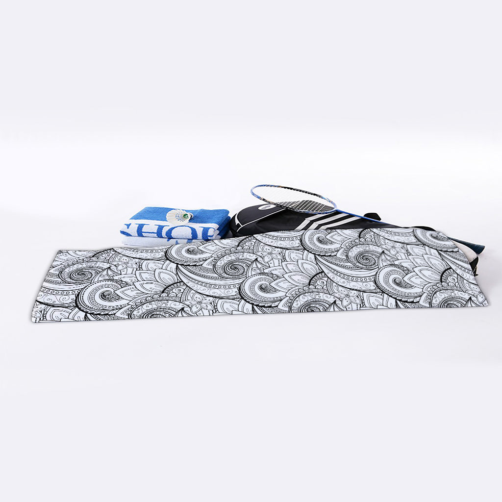 Zentangle Flower Pattern Print Sports Towel