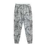 Zentangle Flower Pattern Print Sweatpants