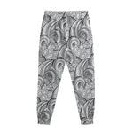 Zentangle Flower Pattern Print Sweatpants
