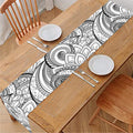 Zentangle Flower Pattern Print Table Runner
