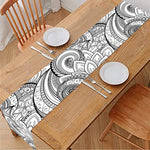 Zentangle Flower Pattern Print Table Runner