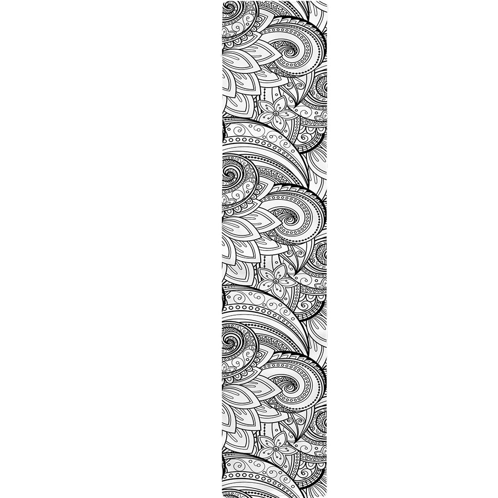 Zentangle Flower Pattern Print Table Runner