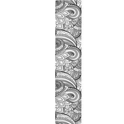 Zentangle Flower Pattern Print Table Runner