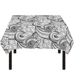 Zentangle Flower Pattern Print Tablecloth