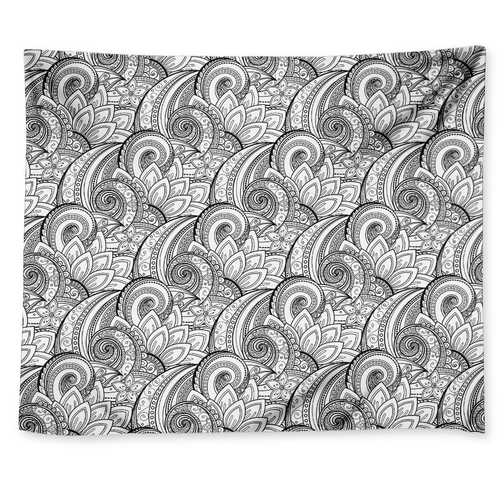 Zentangle Flower Pattern Print Tapestry