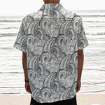 Zentangle Flower Pattern Print Textured Short Sleeve Shirt