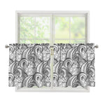 Zentangle Flower Pattern Print Tier Curtains