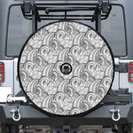 Zentangle Flower Pattern Print Tire Cover With Camera Hole