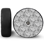 Zentangle Flower Pattern Print Tire Cover With Camera Hole