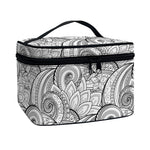 Zentangle Flower Pattern Print Travel Makeup Bag