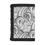 Zentangle Flower Pattern Print Trifold Wallet