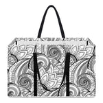 Zentangle Flower Pattern Print Utility Tote Bag