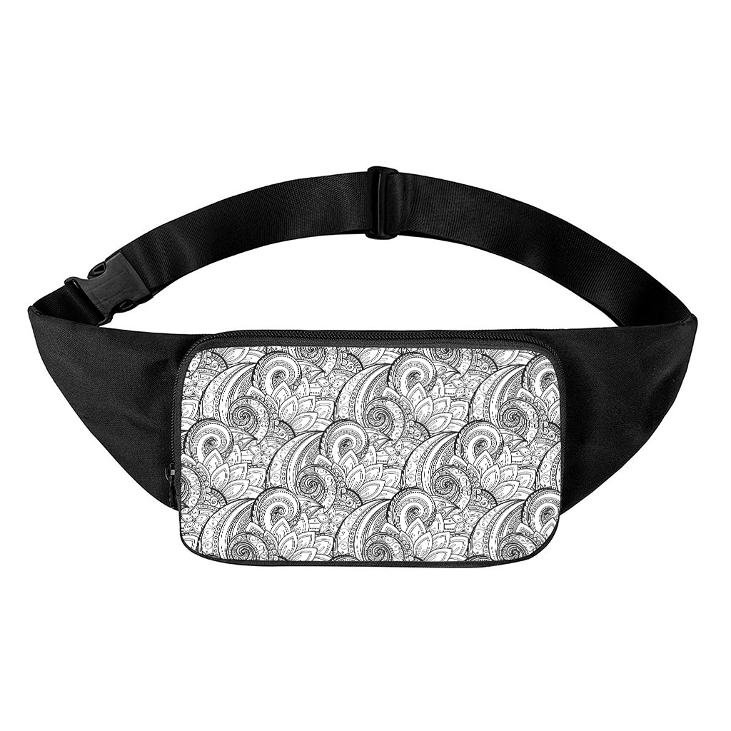 Zentangle Flower Pattern Print Waist Bag