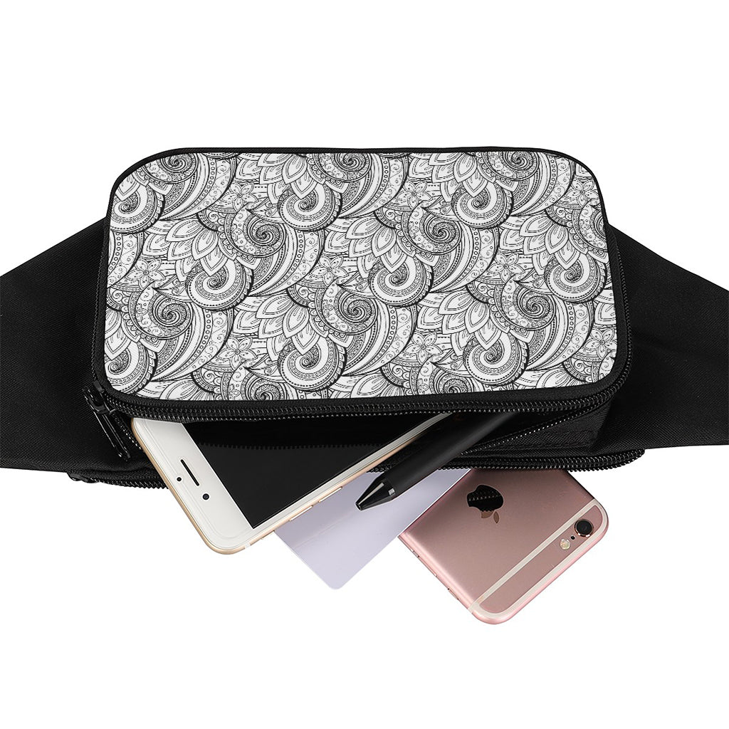 Zentangle Flower Pattern Print Waist Bag