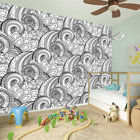 Zentangle Flower Pattern Print Wall Sticker