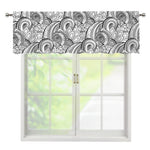 Zentangle Flower Pattern Print Window Valance