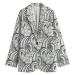 Zentangle Flower Pattern Print Women's Blazer