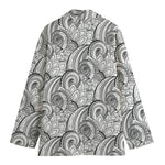 Zentangle Flower Pattern Print Women's Blazer