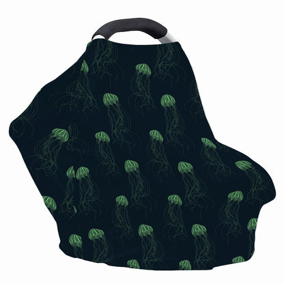 Zentangle Jellyfish Pattern Print Baby Seat Cover