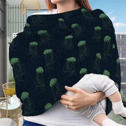 Zentangle Jellyfish Pattern Print Baby Seat Cover