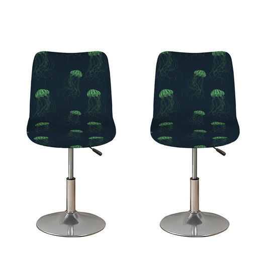 Zentangle Jellyfish Pattern Print Bar Stool Covers