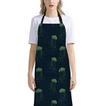 Zentangle Jellyfish Pattern Print Bib Apron With Pocket