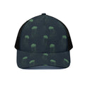 Zentangle Jellyfish Pattern Print Black Mesh Trucker Hat