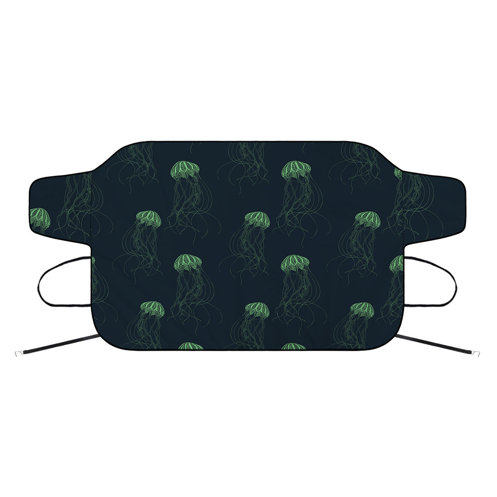 Zentangle Jellyfish Pattern Print Car Windshield Snow Cover