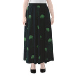 Zentangle Jellyfish Pattern Print Chiffon Maxi Skirt