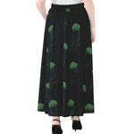 Zentangle Jellyfish Pattern Print Chiffon Maxi Skirt