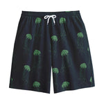 Zentangle Jellyfish Pattern Print Cotton Shorts