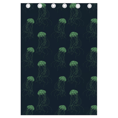 Zentangle Jellyfish Pattern Print Curtain