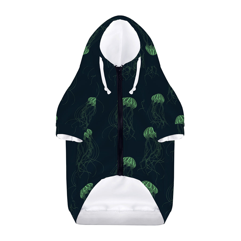 Zentangle Jellyfish Pattern Print Dog Zip Up Hoodie