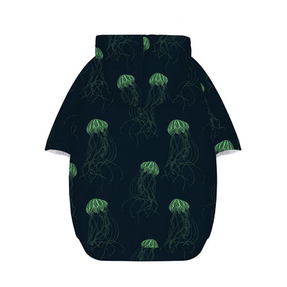 Zentangle Jellyfish Pattern Print Dog Zip Up Hoodie