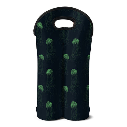 Zentangle Jellyfish Pattern Print Double Neoprene Wine Tote