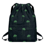 Zentangle Jellyfish Pattern Print Drawstring Backpack