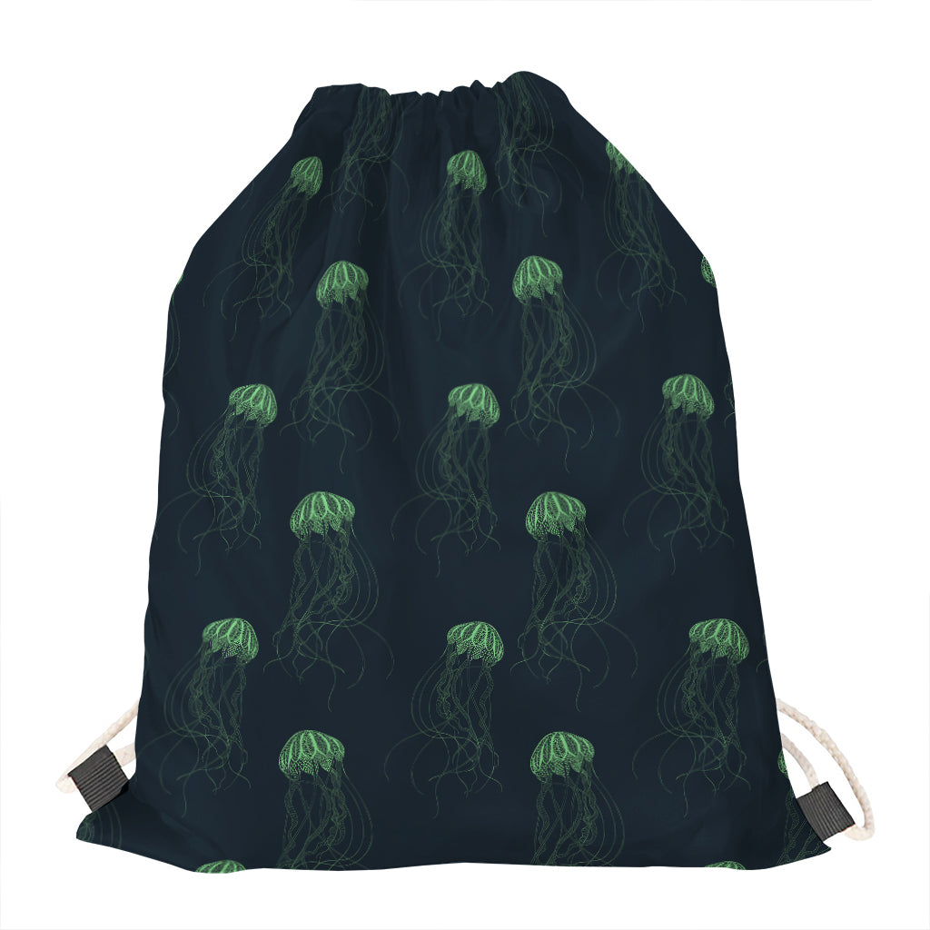 Zentangle Jellyfish Pattern Print Drawstring Bag
