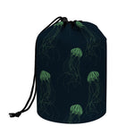Zentangle Jellyfish Pattern Print Drawstring Makeup Bag