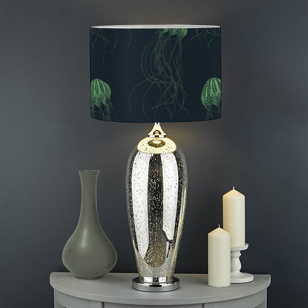 Zentangle Jellyfish Pattern Print Drum Lamp Shade