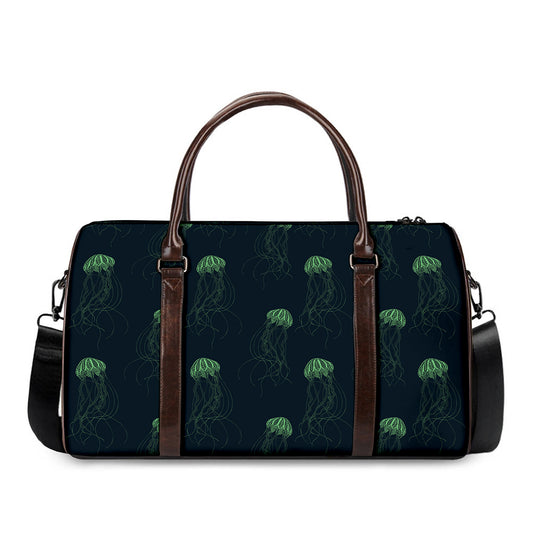 Zentangle Jellyfish Pattern Print Duffle Bag