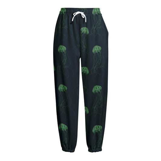 Zentangle Jellyfish Pattern Print Fleece Lined Knit Pants