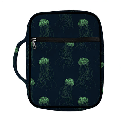 Zentangle Jellyfish Pattern Print Front Pocket Bible Bag