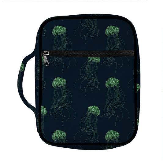 Zentangle Jellyfish Pattern Print Front Pocket Bible Bag