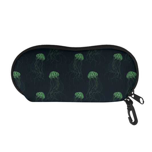 Zentangle Jellyfish Pattern Print Glasses Case