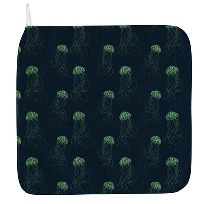 Zentangle Jellyfish Pattern Print Hand Towel