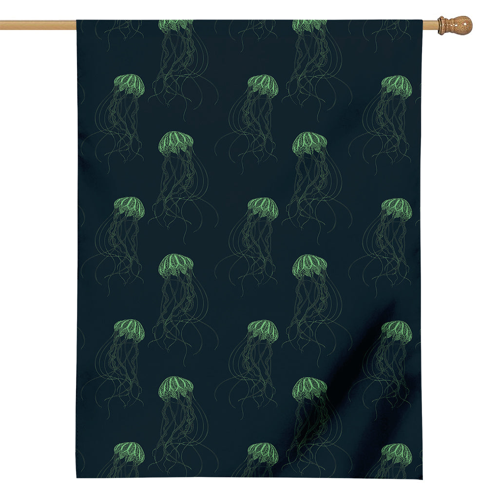 Zentangle Jellyfish Pattern Print House Flag