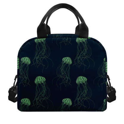 Zentangle Jellyfish Pattern Print Insulated Lunch Bag