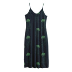 Zentangle Jellyfish Pattern Print Jersey Midi Cami Dress